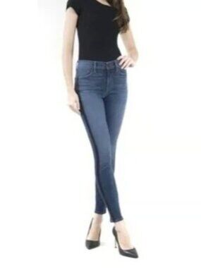 Level 99 Womens Blue Side Stripe Colin Skinny Jeans Size 28